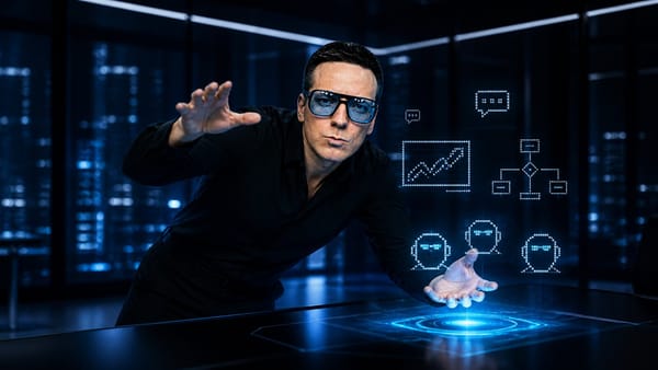 Олег управляет AI-участниками делового совещания